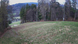 Prostřední část sjezdovky a snowpark