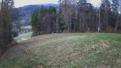 Prostřední část sjezdovky a snowpark