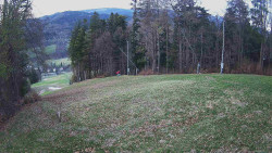 Prostřední část sjezdovky a snowpark
