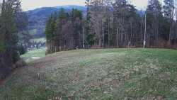 Prostřední část sjezdovky a snowpark