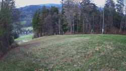 Prostřední část sjezdovky a snowpark