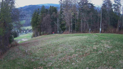 Prostřední část sjezdovky a snowpark