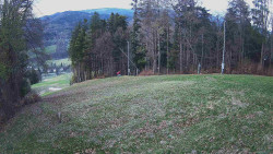 Prostřední část sjezdovky a snowpark