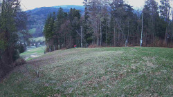 Prostřední část sjezdovky a snowpark