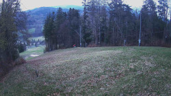 Prostřední část sjezdovky a snowpark