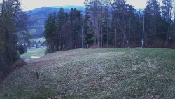 Prostřední část sjezdovky a snowpark