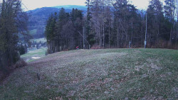 Prostřední část sjezdovky a snowpark