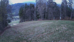 Prostřední část sjezdovky a snowpark