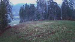 Prostřední část sjezdovky a snowpark