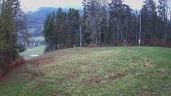 Prostřední část sjezdovky a snowpark