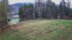 Prostřední část sjezdovky a snowpark