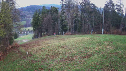 Prostřední část sjezdovky a snowpark