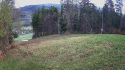 Prostřední část sjezdovky a snowpark