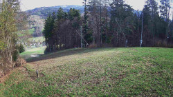 Prostřední část sjezdovky a snowpark