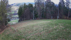 Prostřední část sjezdovky a snowpark