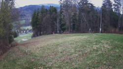 Prostřední část sjezdovky a snowpark