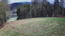 Prostřední část sjezdovky a snowpark