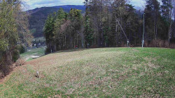 Prostřední část sjezdovky a snowpark