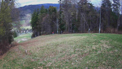 Prostřední část sjezdovky a snowpark