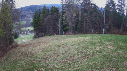 Prostřední část sjezdovky a snowpark