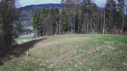 Prostřední část sjezdovky a snowpark