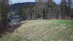 Prostřední část sjezdovky a snowpark