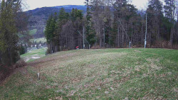 Prostřední část sjezdovky a snowpark