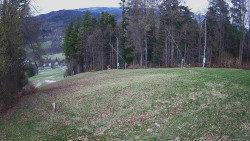 Prostřední část sjezdovky a snowpark