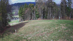 Prostřední část sjezdovky a snowpark