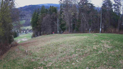 Prostřední část sjezdovky a snowpark