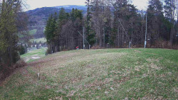 Prostřední část sjezdovky a snowpark