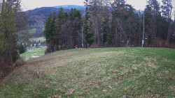 Prostřední část sjezdovky a snowpark