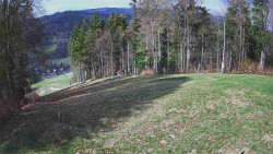 Prostřední část sjezdovky a snowpark