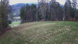 Prostřední část sjezdovky a snowpark
