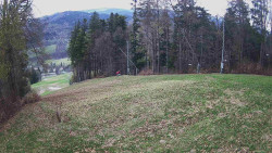 Prostřední část sjezdovky a snowpark