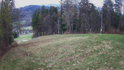 Prostřední část sjezdovky a snowpark