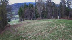 Prostřední část sjezdovky a snowpark