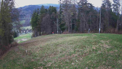 Prostřední část sjezdovky a snowpark