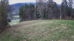 Prostřední část sjezdovky a snowpark