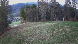 Prostřední část sjezdovky a snowpark