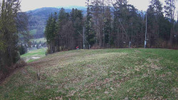 Prostřední část sjezdovky a snowpark