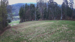 Prostřední část sjezdovky a snowpark