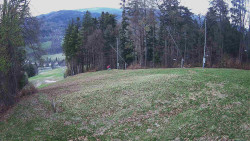 Prostřední část sjezdovky a snowpark