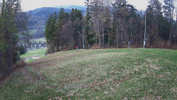 Prostřední část sjezdovky a snowpark