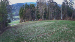 Prostřední část sjezdovky a snowpark