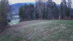 Prostřední část sjezdovky a snowpark