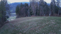 Prostřední část sjezdovky a snowpark