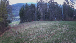 Prostřední část sjezdovky a snowpark