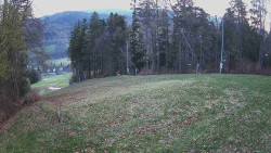 Prostřední část sjezdovky a snowpark