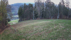 Prostřední část sjezdovky a snowpark